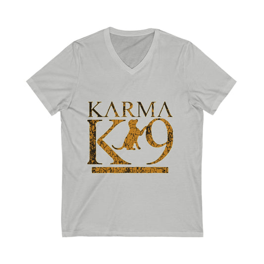 Karma K9 Circle! Unisex Jersey Short Sleeve V-Neck Tee
