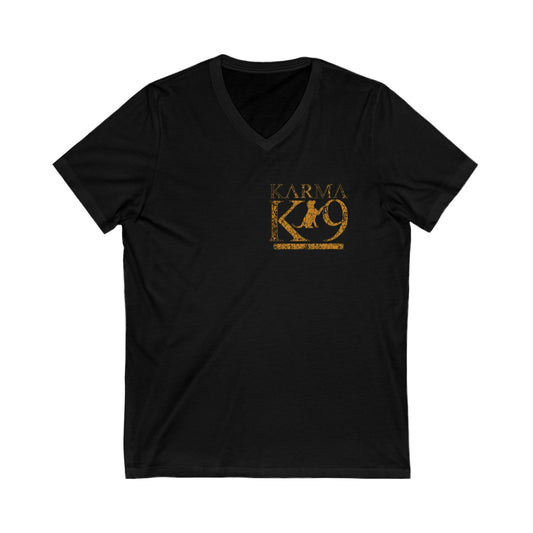 Karma K9 Circle! Unisex Jersey Short Sleeve V-Neck Tee